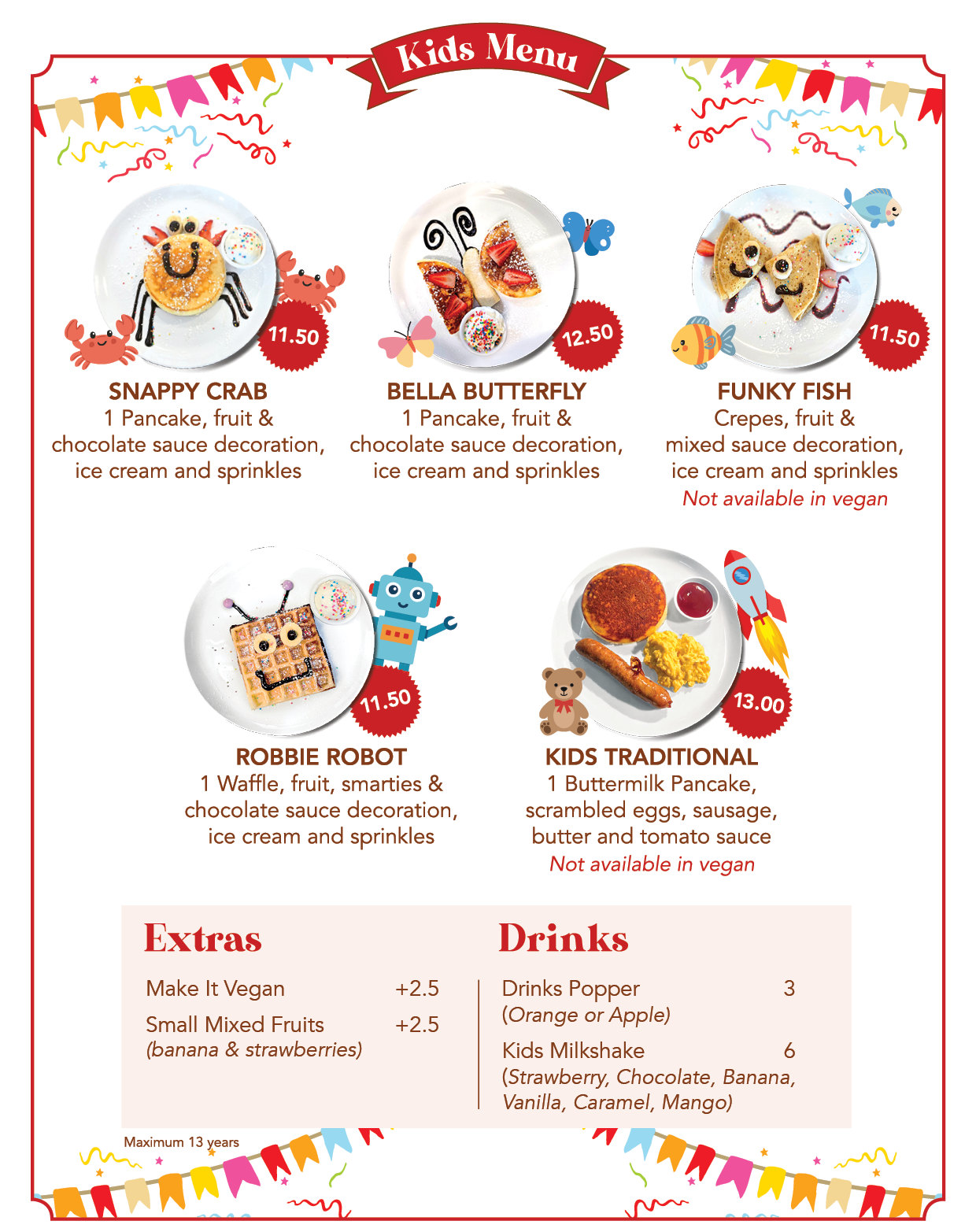 Helga's Menu - Kids Menu